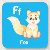 キツネのパーソナライズABC：レターF – 名前の追加 コースター (正面)