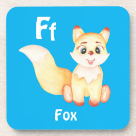 キツネのパーソナライズABC:レターF – 名前の追加 コースター