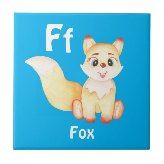 キツネのパーソナライズABC:レターF – 名前の追加 タイル (正面)