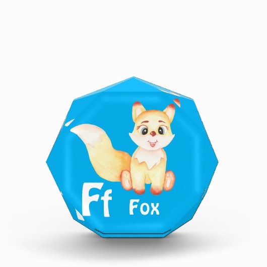 キツネのパーソナライズABC:レターF – 名前の追加 フォトブロック (正面)