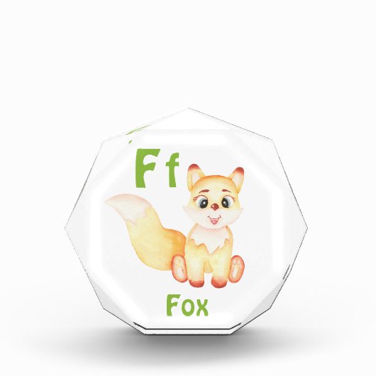 キツネのパーソナライズABC:レターF – 名前の追加 フォトブロック (正面)