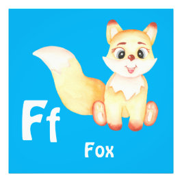 キツネのパーソナライズABC:レターF – 名前の追加 フォトプリント