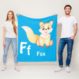 キツネのパーソナライズABC:レターF – 名前の追加 フリースブランケット