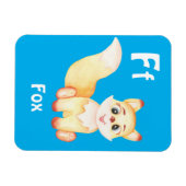 キツネのパーソナライズABC：レターF – 名前の追加 マグネット (横)