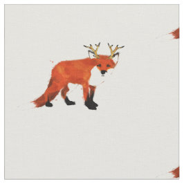 キツネのプリントの生地 ファブリック
