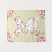 キツネのベイビーシャワーバナー背景 タペストリー (正面(横))