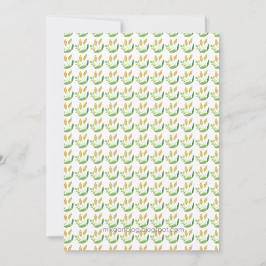 キツネのベビーシャワーの招待状のキツネのお母さんのベビーの森林 招待状 (裏面)