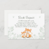 キツネのベビーシャワーはブックカードの森林を持って来ます エンクロージャーカード (正面/裏面)