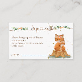 キツネのベビーシャワー 新しいママのオムツくじ エンクロージャーカード