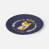 キツネのモダンな男の子のベビーシャワー ペーパープレート (アングル)