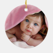 キツネのモダンWoodlandパターンのパーソナライズ セラミックオーナメント (裏面)