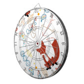 キツネのモダンWoodlandパターンのパーソナライズ ダーツボード (正面右)