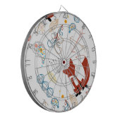 キツネのモダンWoodlandパターンのパーソナライズ ダーツボード (正面左)