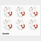 キツネのモダンWoodlandパターンのパーソナライズ ラウンドシール (シート)