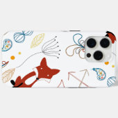 キツネのモダンWoodlandパターンのパーソナライズ Case-Mate iPhoneケース (裏面 (横))
