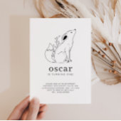 キツネのライン描き誕生日招待状 招待状