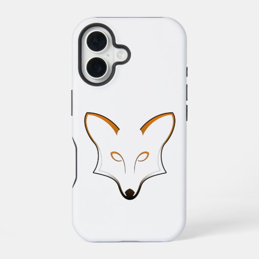 キツネのロゴ iPhone 16ケース (裏面)