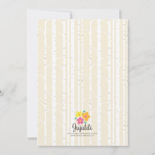 キツネの中立性のベビーシャワー 招待状 (裏面)