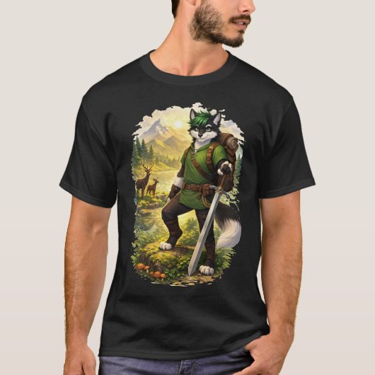 キツネの冒険者 Tシャツ (正面)