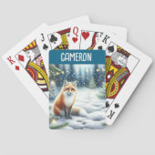 キツネの冬の夜 トランプ (裏面)