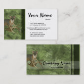 キツネの剥製術の名刺の~の緑 名刺 (正面/裏面)