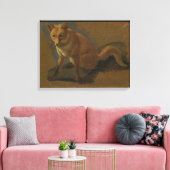 キツネの勉強(パネル上の油) キャンバスプリント (インサイチュ (リビング))