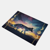 キツネの夜空のフォーマット – 星、月の枠、日没 ドアマット (アングル)