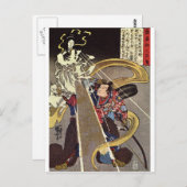 キツネの女神の亡霊に直面している人 ポストカード (正面/裏面)