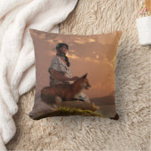 キツネの娘 クッション (ブランケット)