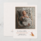 キツネの子写真出生発表 招待状 (正面/裏面)