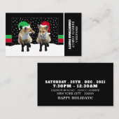 キツネの子, クリスマスパーティー招待チケット エンクロージャーカード (正面/裏面)