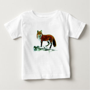 キツネの幼児の長袖 ベビーTシャツ
