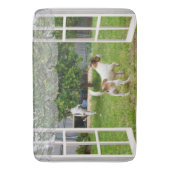 キツネの恐怖が庭を探検していた バスマット (正面縦)