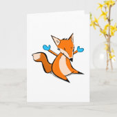 キツネの手袋-挨拶状 カード (黄色い花)