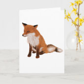 キツネの挨拶状 カード (黄色い花)