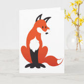 キツネの挨拶状 カード (黄色い花)