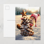 キツネの木の松ぼっくり インビテーションポストカード (正面/裏面)