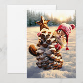 キツネの木の松ぼっくり 招待状 (正面/裏面)