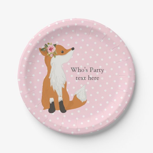 キツネの森とかわいい ペーパープレート (正面)