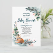 キツネの森のウィンターワンダーランドベイビーシャワー 招待状 (スタンド正面)