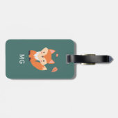 キツネの森の緑、かわいい荷物タグ ラゲッジタグ (裏面横)