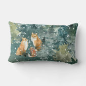 キツネの森の雪の中 ランバークッション (裏面)