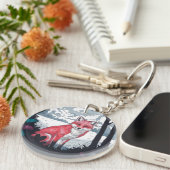 キツネの森クリアリングラウンドアクリル酸キーチェーン キーホルダー (正面右)