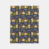 キツネの森林青いパーソナライズ フリースブランケット (正面)