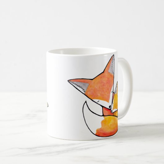 キツネの母子供の美香著かわいい森林芸術のマグ コーヒーマグカップ (正面右)