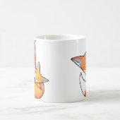 キツネの母子供の美香著かわいい森林芸術のマグ コーヒーマグカップ (中央)