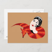 キツネの毛皮を持つ女性 ポストカード (正面/裏面)