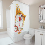 キツネの水彩画 シャワーカーテン (インサイチュ)