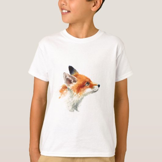 キツネの水彩画 Tシャツ (正面)