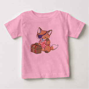 キツネの海賊Tシャツおよびギフト ベビーTシャツ